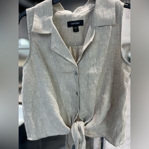 Karen Kane linen tie front sleeveless top